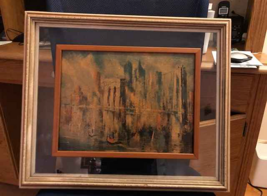 Mid-Century Impressionist NYC Skyline, ea. (oil & acrylic)