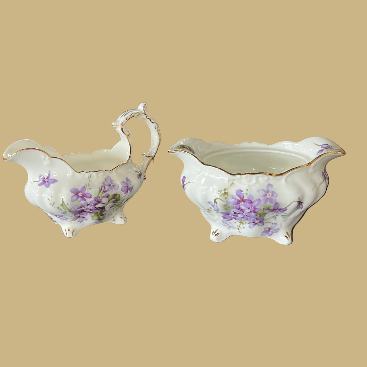Hammersley Victorian Violets Creamer & Sugar Bowl Set