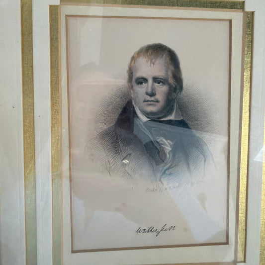 1876 Etching Sir Walter Scott