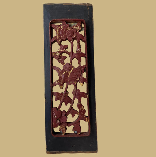 Vintage Chinese Carved Wood Panel