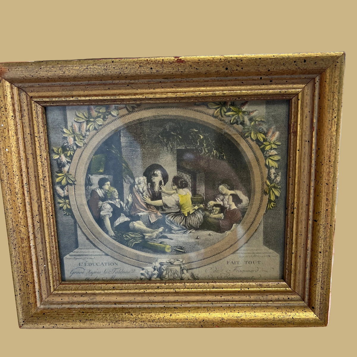 Small Fragonard Lithograph “L’ Education Fait Tout”