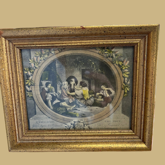 Small Fragonard Lithograph “L’ Education Fait Tout”