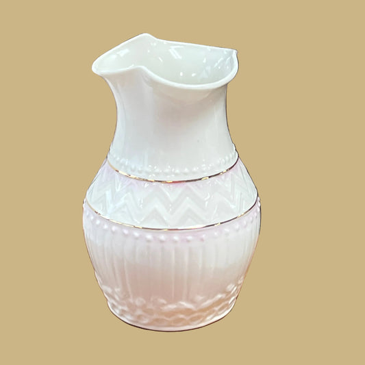 Belleek Ivory & Pink Vase, Small