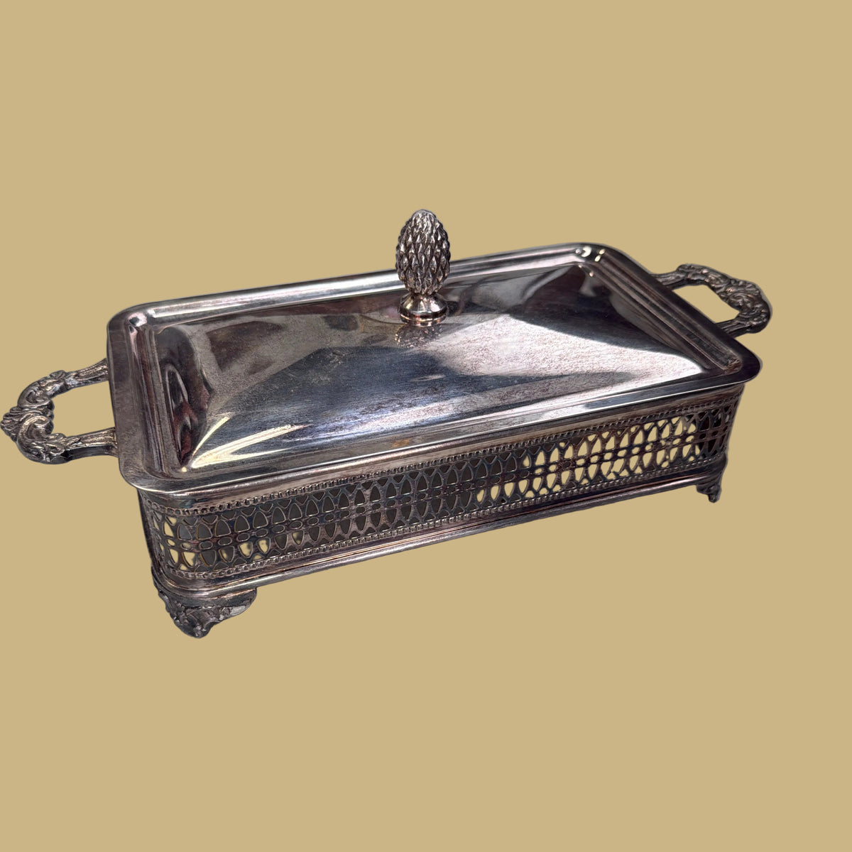 Vintage Silver-plated Lidded Buffet Dish