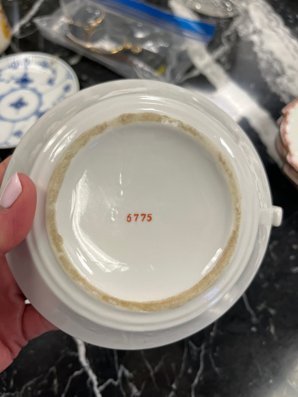 Vintage Japanese Dish Featuring Blue Jasperware-Style Dish