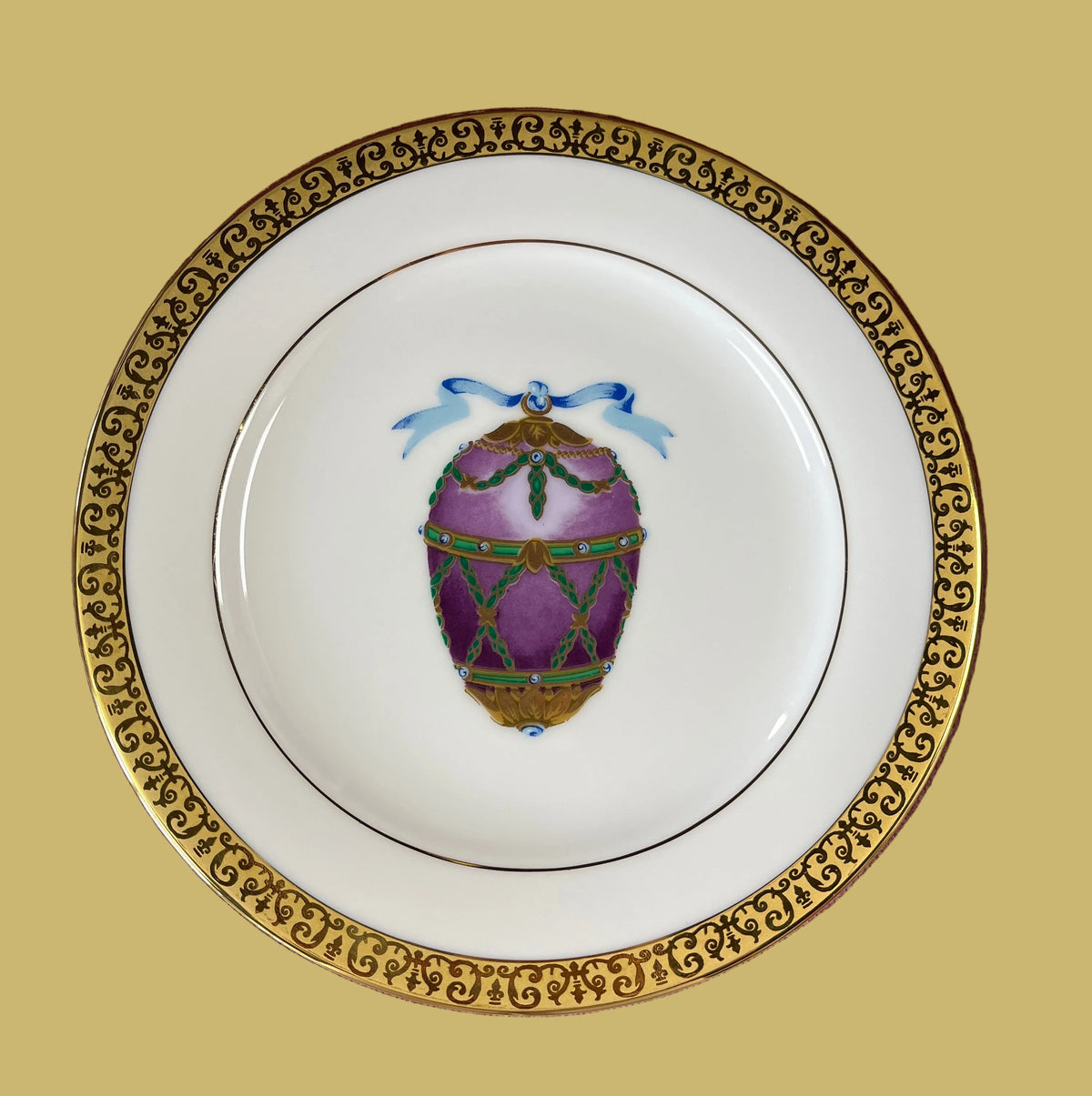 Vintage Royal Gallery Gold Buffet Purple Egg Plate