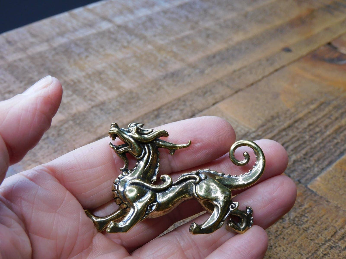 Small Brass Chinese Dragon Figurine