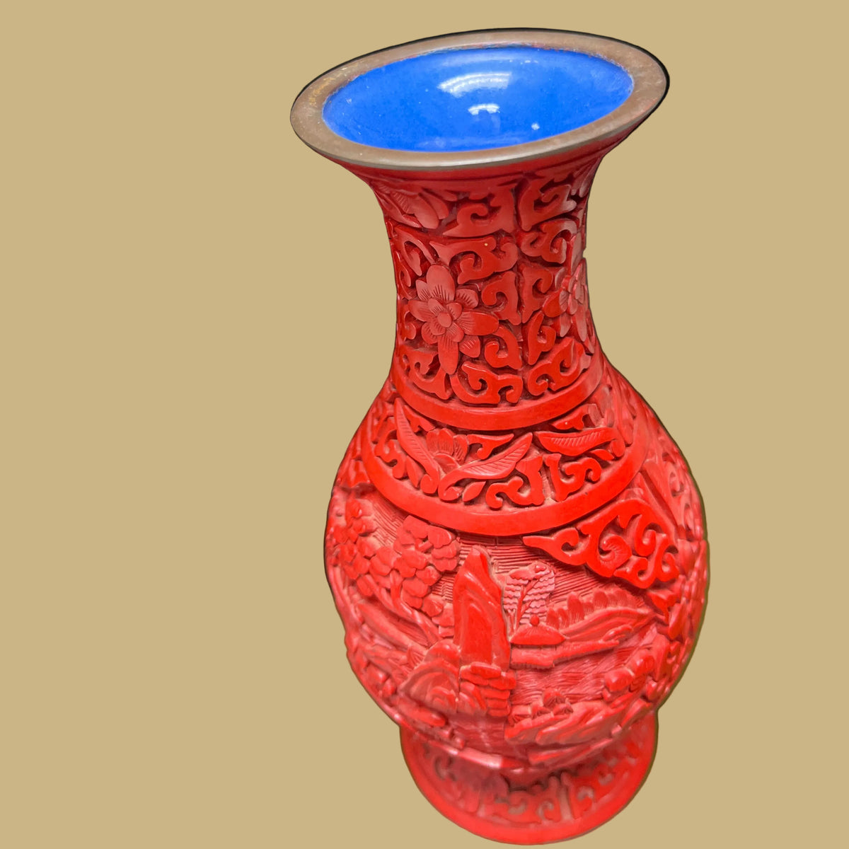 Chinese Cinnabar Lacquer Vase, Small