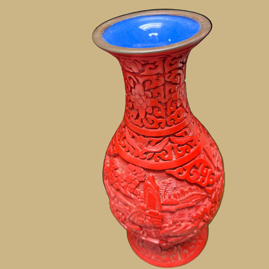 Chinese Cinnabar Lacquer Vase, Small