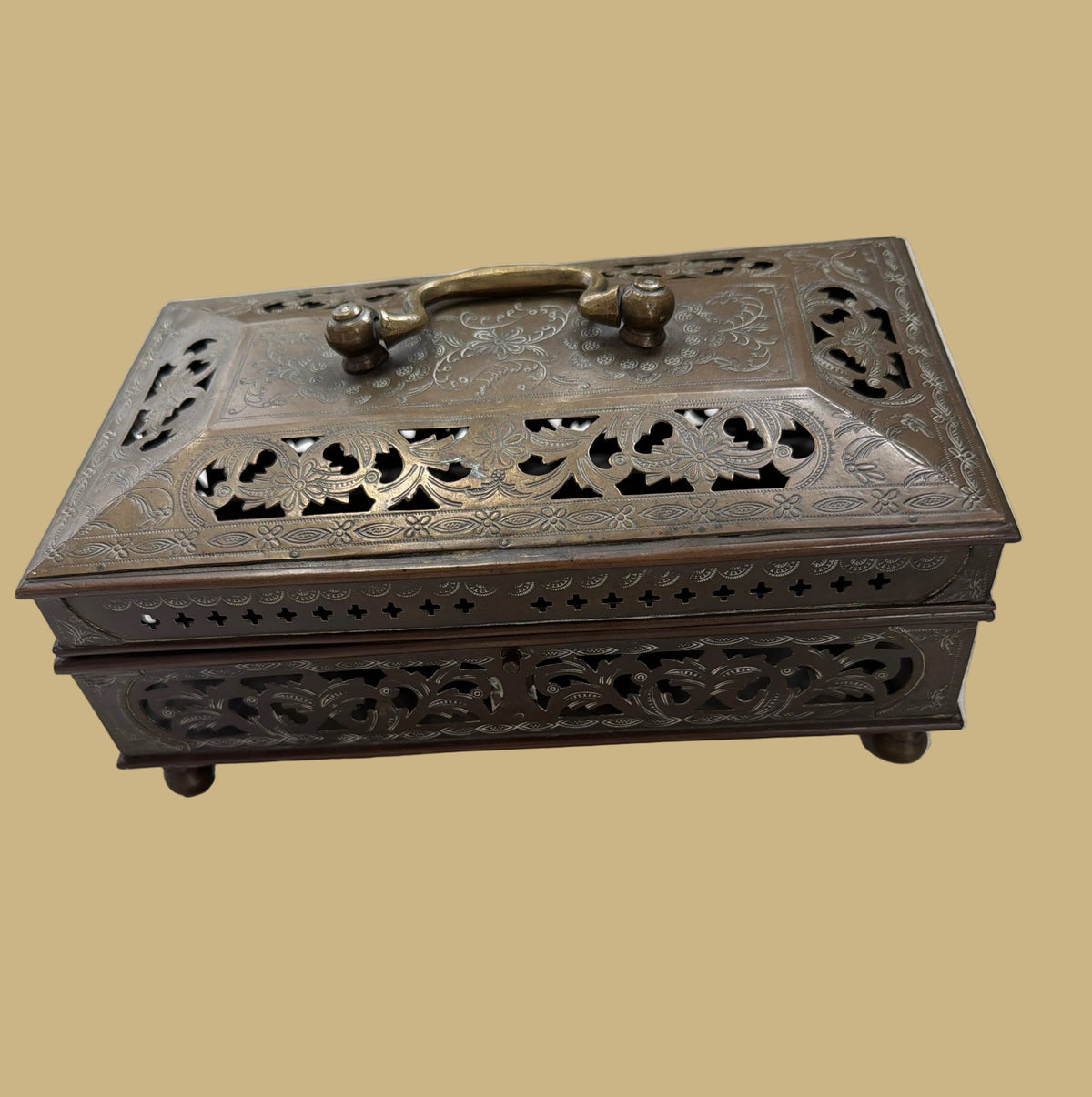 Brass Intricate Lidded Box