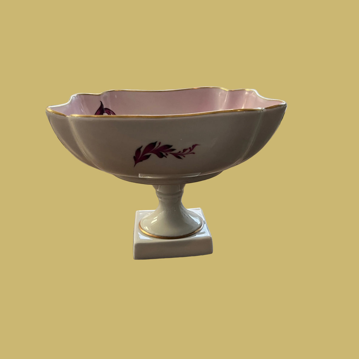 Vintage Limoges Pedestal Bowl w/Roses