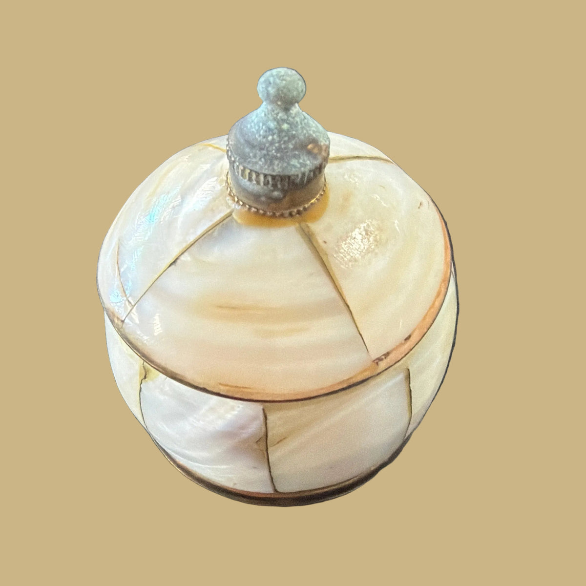 Brass & Mother of Pearl Trinket Box