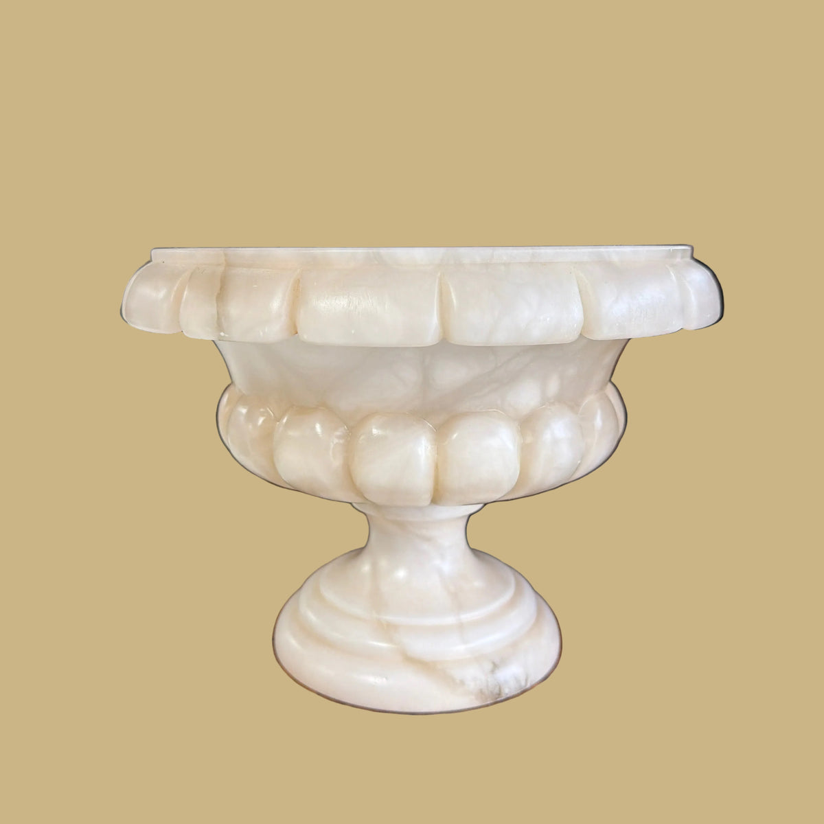 Scalloped Alabaster Pedestal