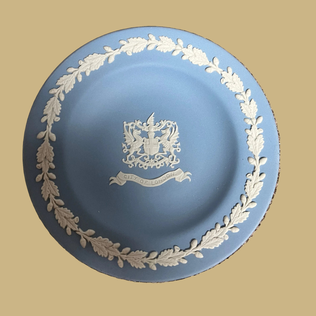 Wedgwood Blue Jasperware Plate w/City of London Seal