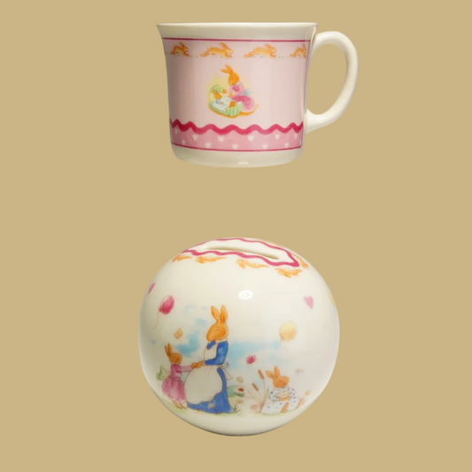 Royal Doulton Bunnykins Sweet Hearts Mug & Money Bank, Set