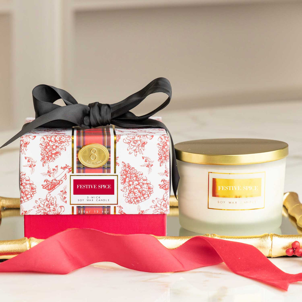 Festive Spice 3-Wick Boxed Soy Wax Candle