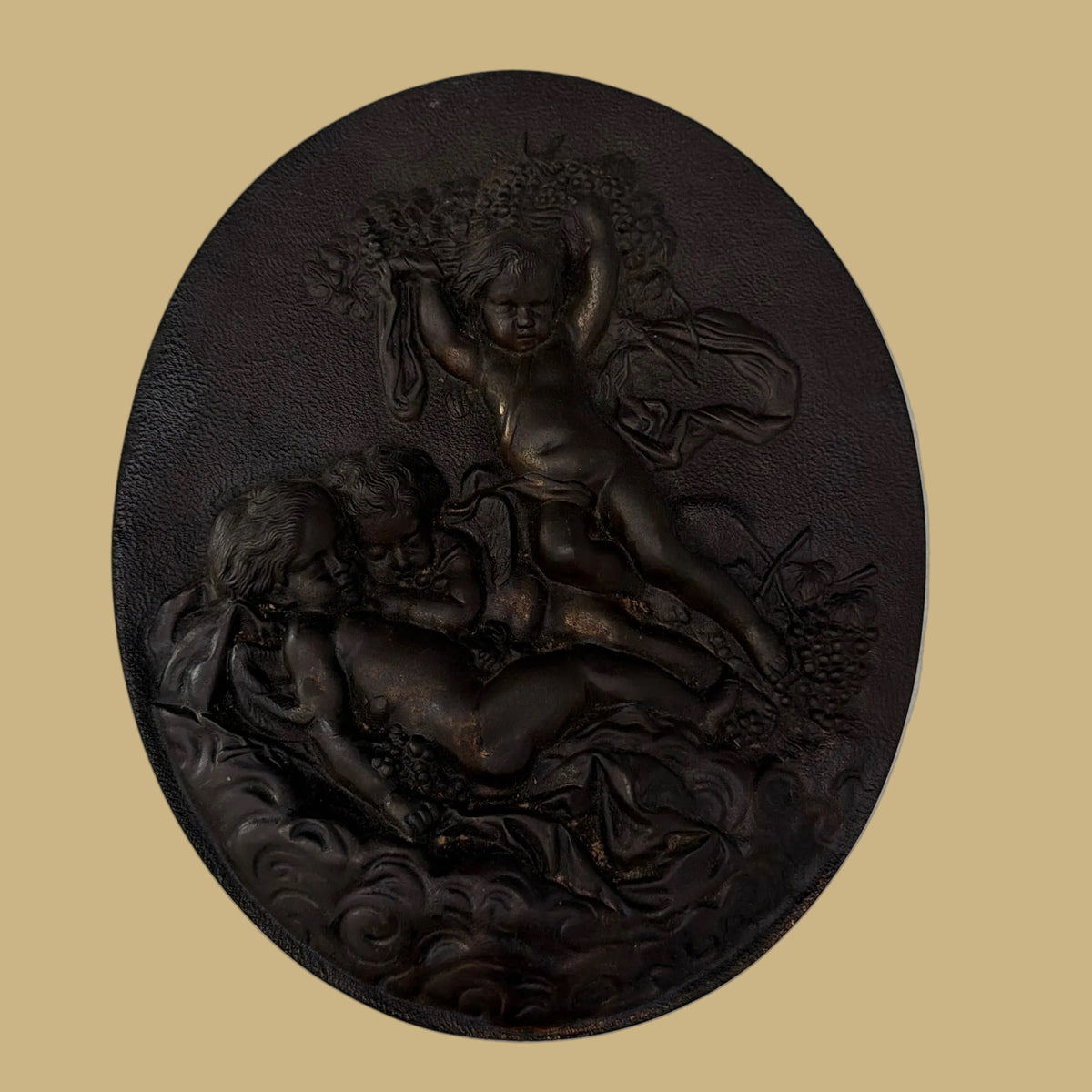 Cherub Wall Relief Plaque