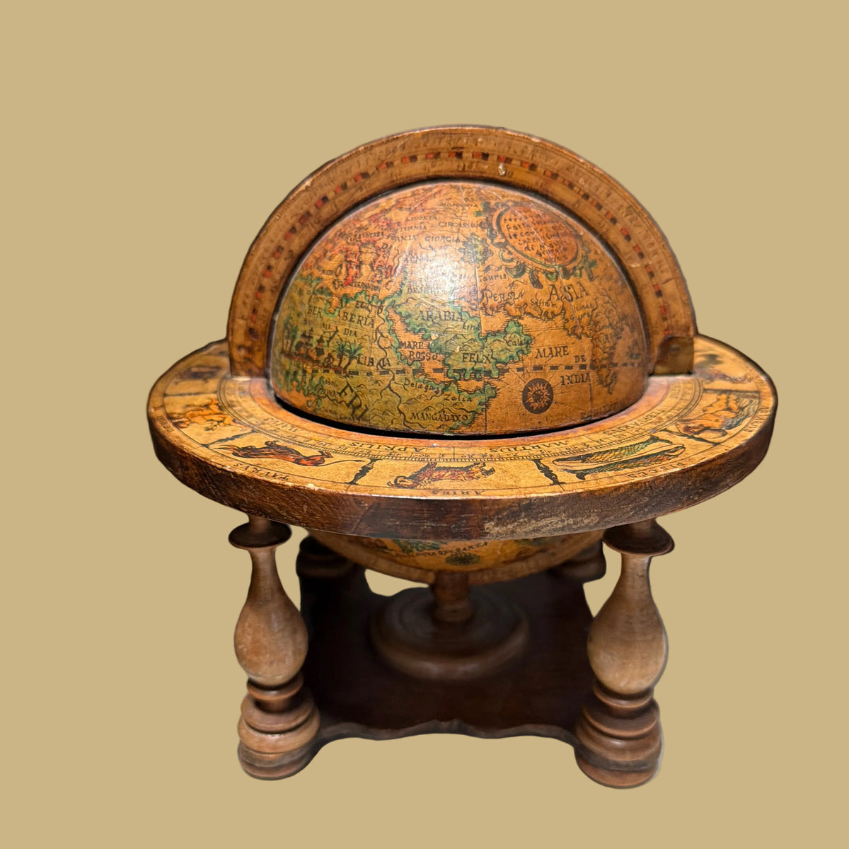 Vintage Tabletop Zodiac Globe