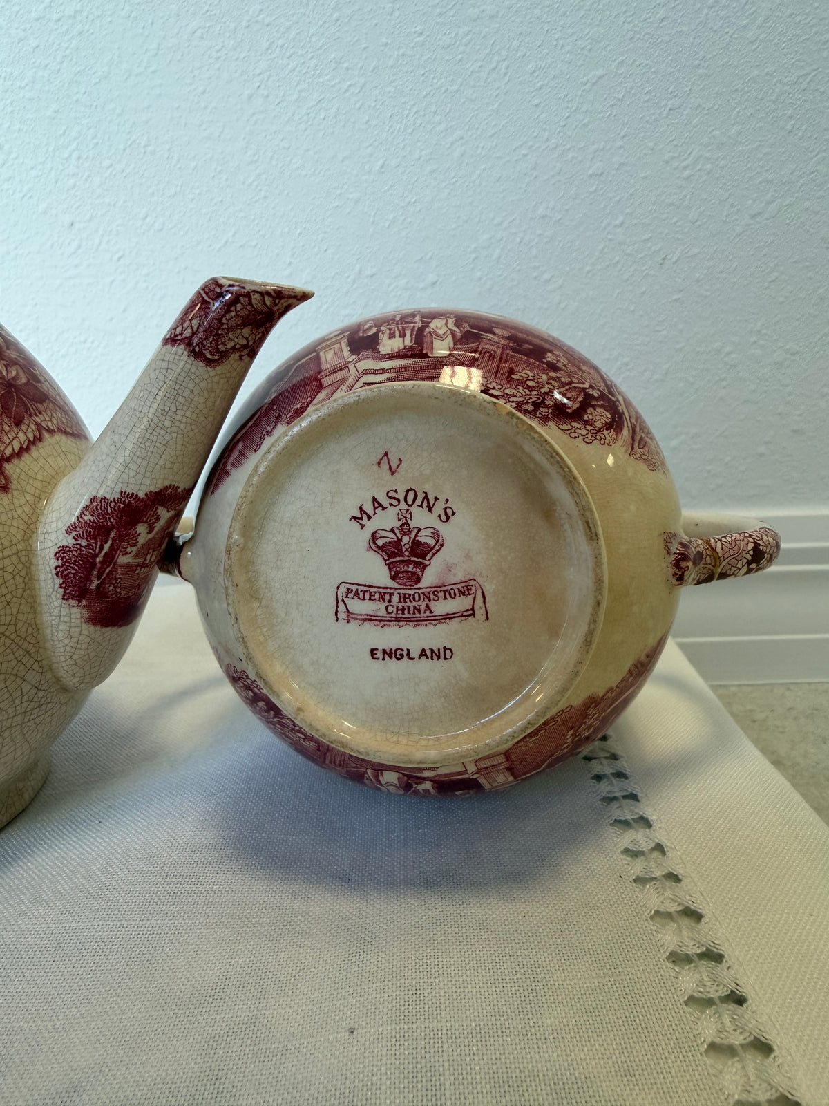 Antique Mason's Vista Transferware Ironstone Set of 3