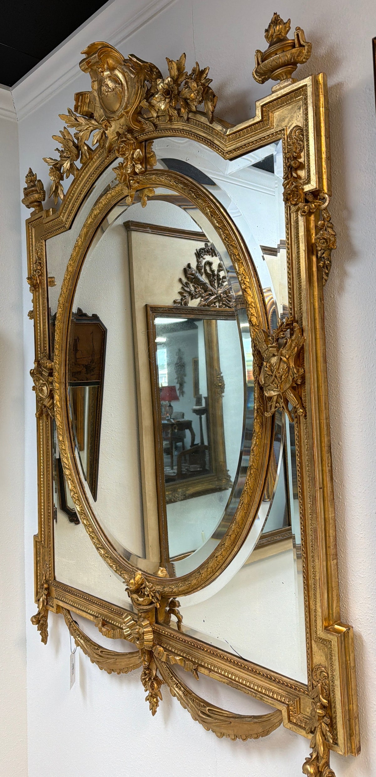 French Louis XVI Style Giltwood Mirror