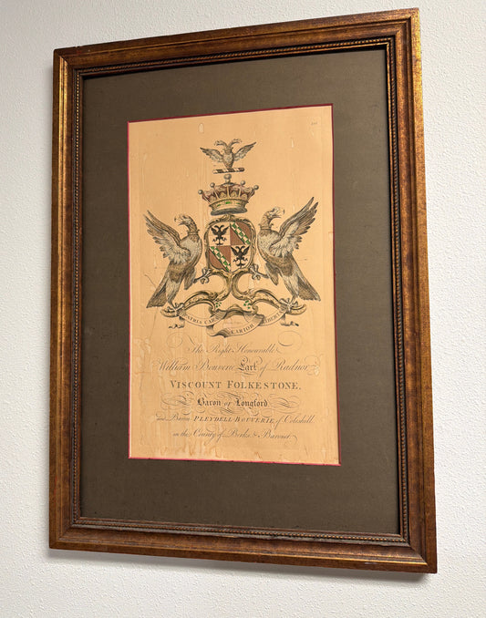 Framed Print Coat of Arms for William Bouverie, 1st Earl of Radnor