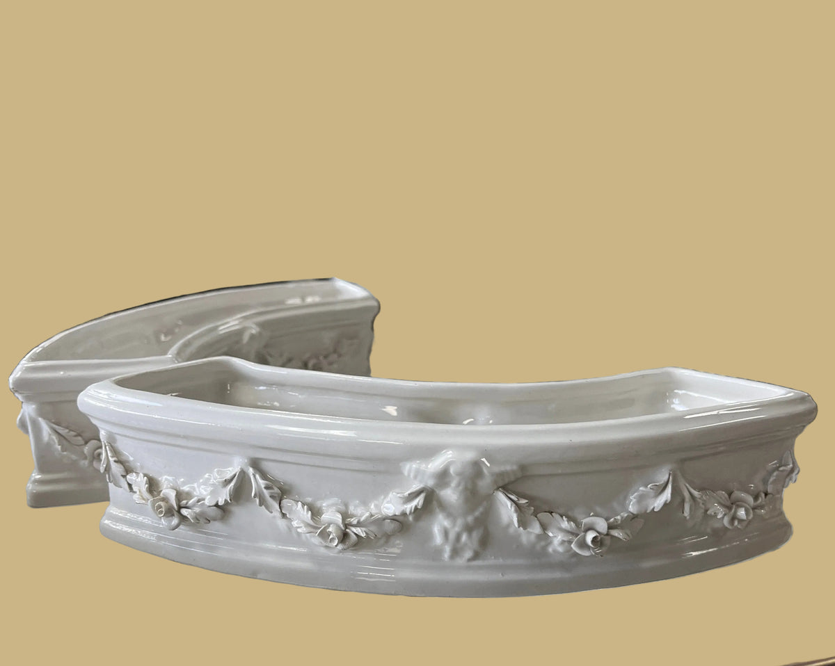 Italian Porcelain Centerpiece w/Floral Reliefs