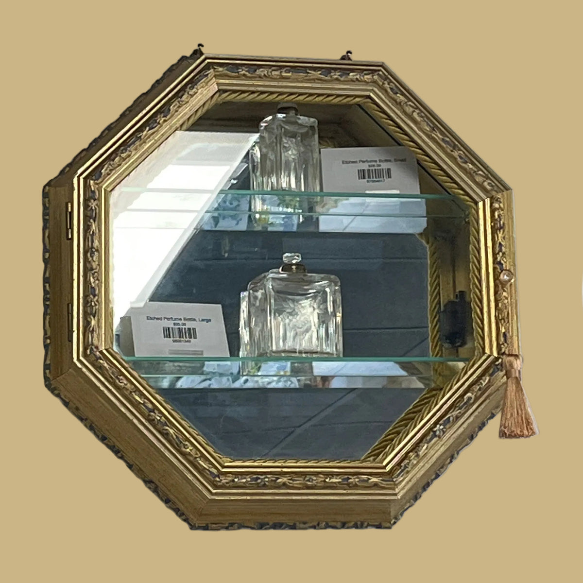 Octagonal Mirrored Wall Curio