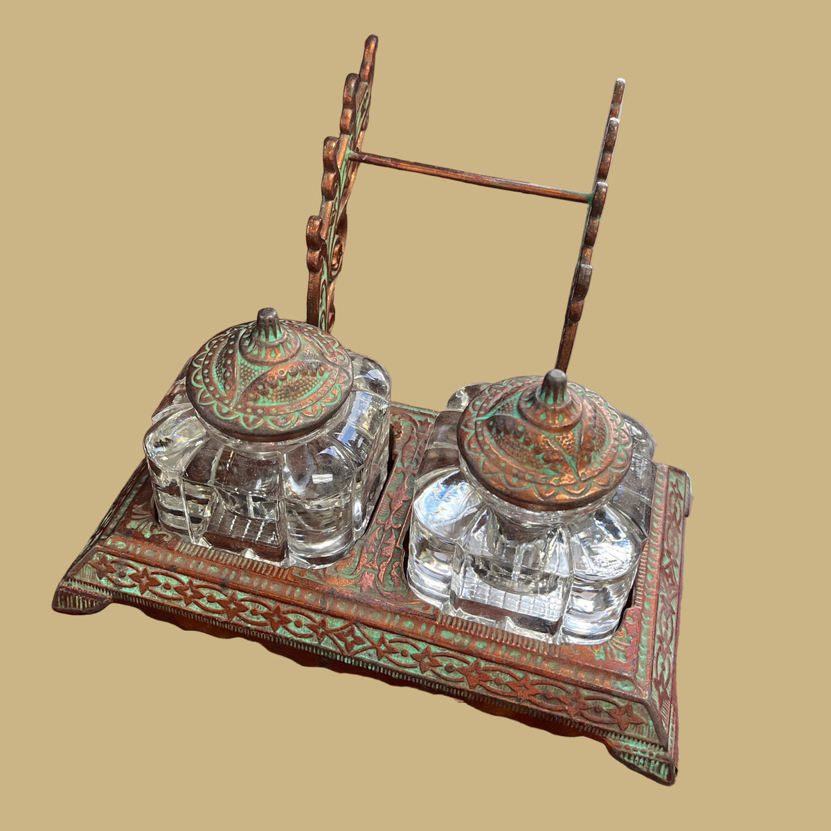 Vintage Victorian Inkwell Set