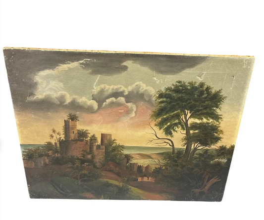 Antique 19th Century European Oil Painting