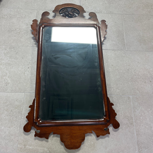 Chippendale Revival Mahogany Mirror w/Eagle Crest