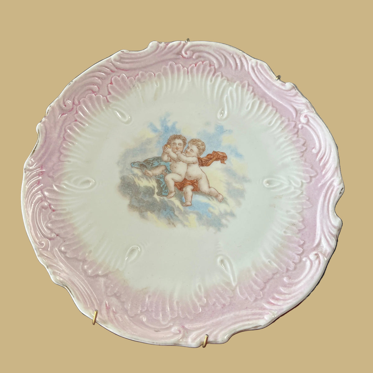 Bavarian Decorative Plate w/Cherubs & Numbered