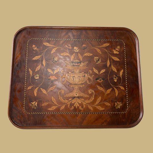 Vintage Italian Sorrento Wood Marquetry Inlaid Serving Tray