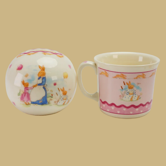 Royal Doulton Bunnykins Sweet Hearts Money Bank & Mug Set