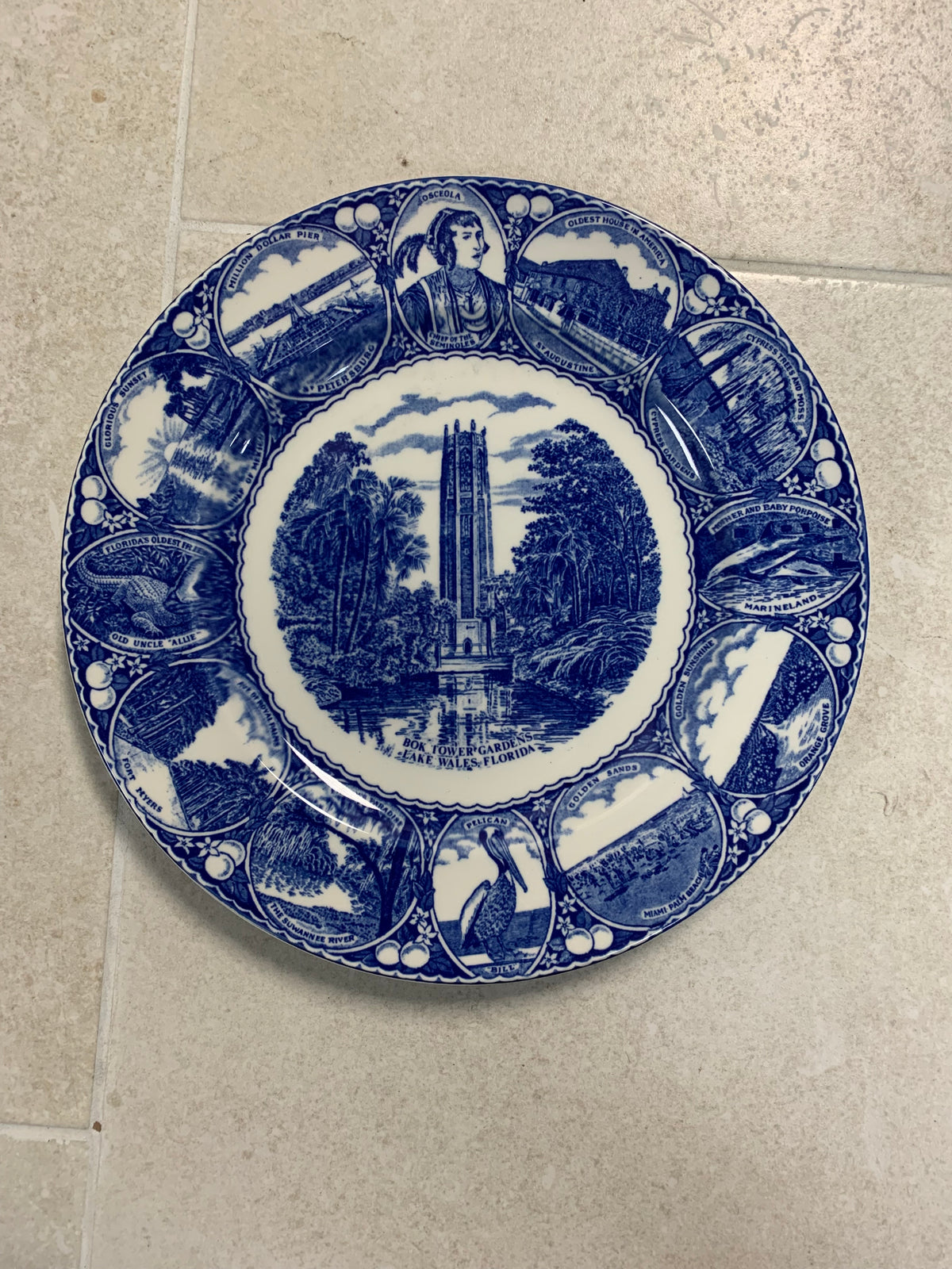 Vintage Staffordshire Bok Tower Gardens Plate