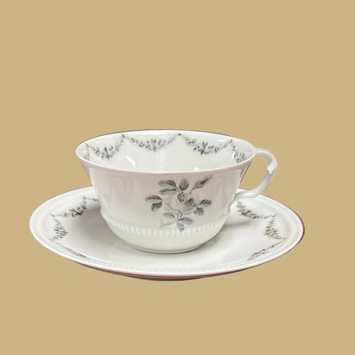 A. Vignaud Limoges Porcelain Teacup & Saucer