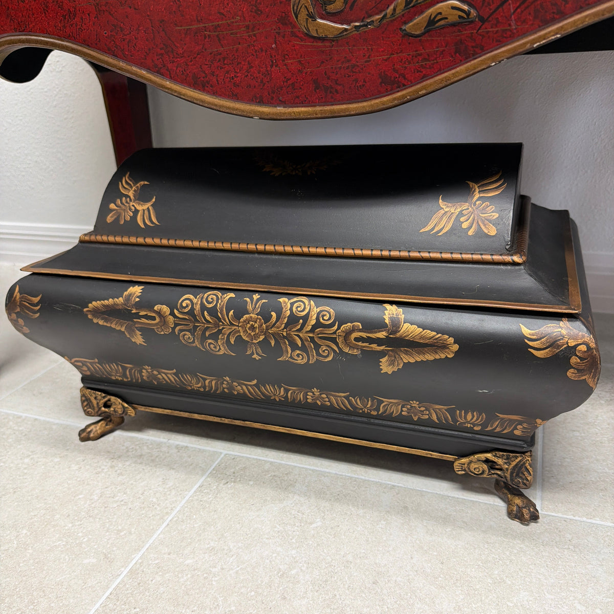 Vintage Gold Gilt Footed Box