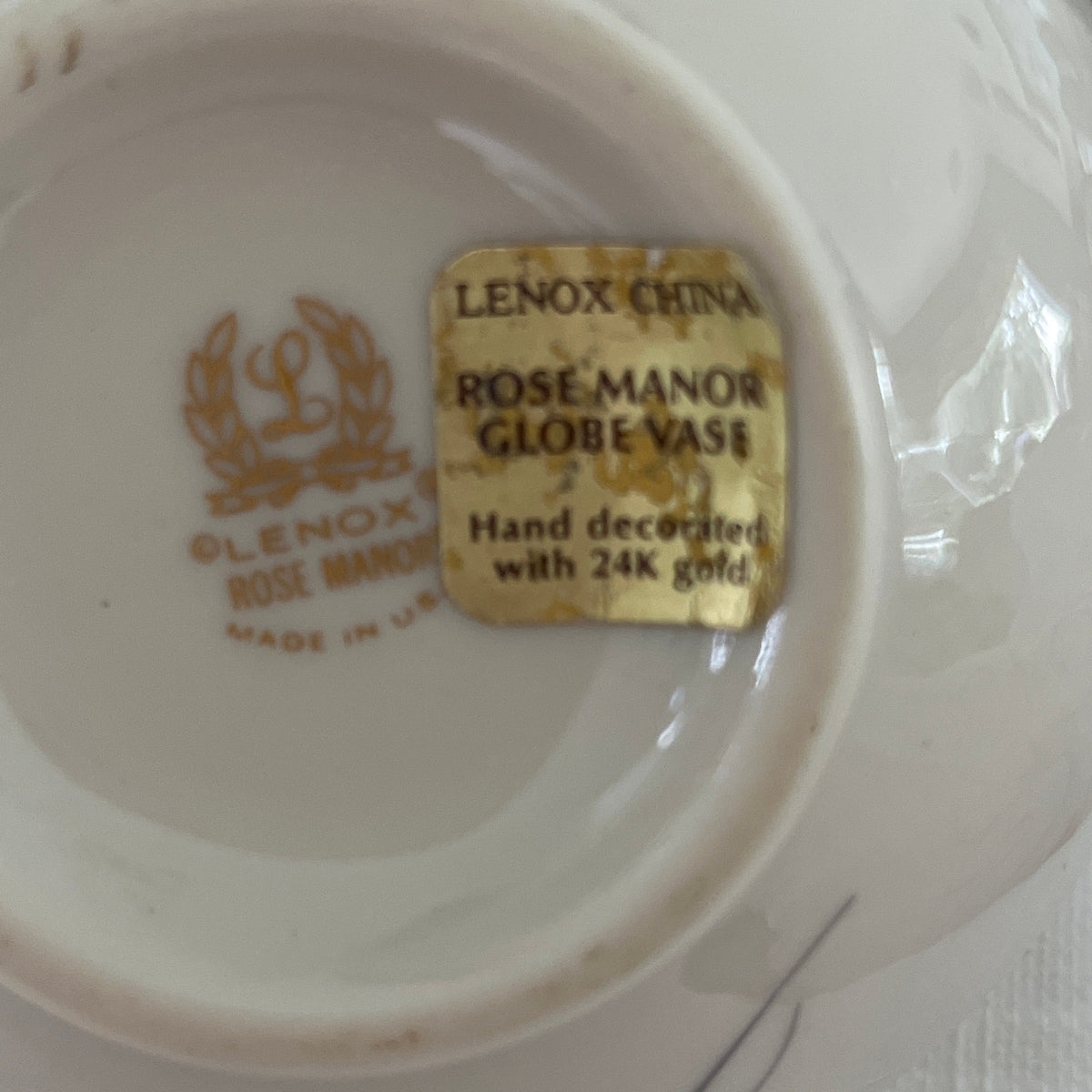 Lenox “Rose Manor” Globe Vase