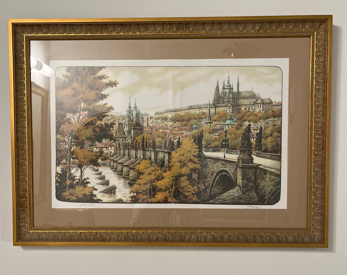 Framed Print of the Iconic Charles Bridge in Prague's