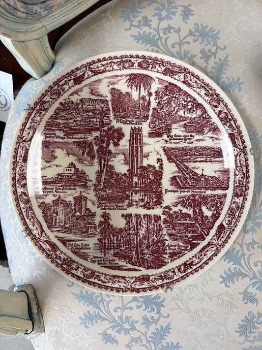 Florida Empire of The Sun Transferware Plate