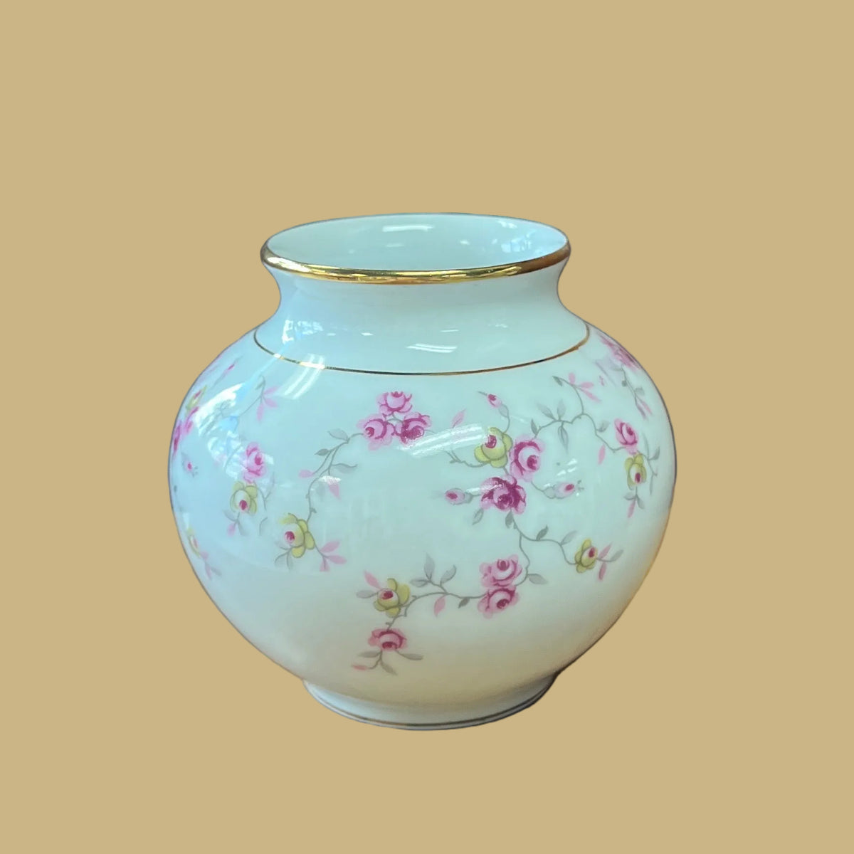 Bavarian Wild Rose Porcelain Vase