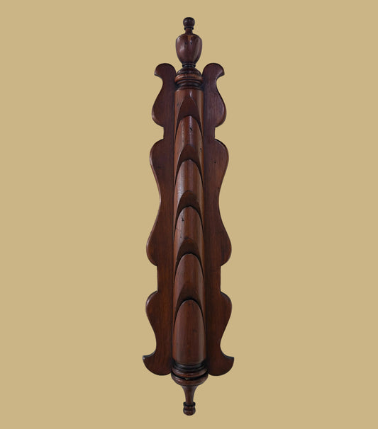 Vintage Carved Pine Wood Card Holder