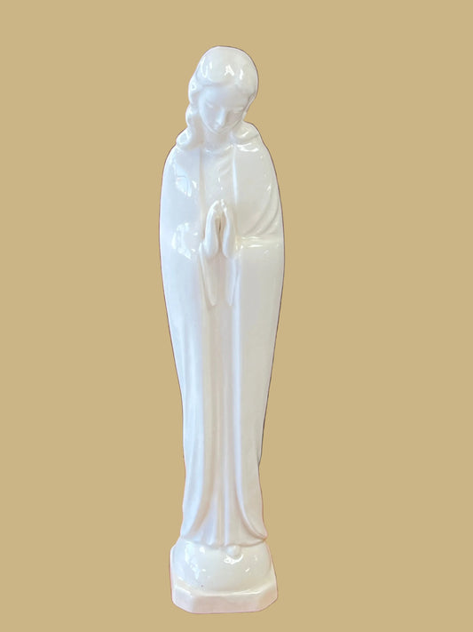 Glazed ceramic figurine of the Virgin Mary