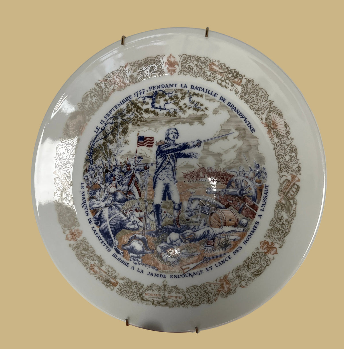 1974 Henri d'Arceau Limoges Lafayette Commemorative Plate