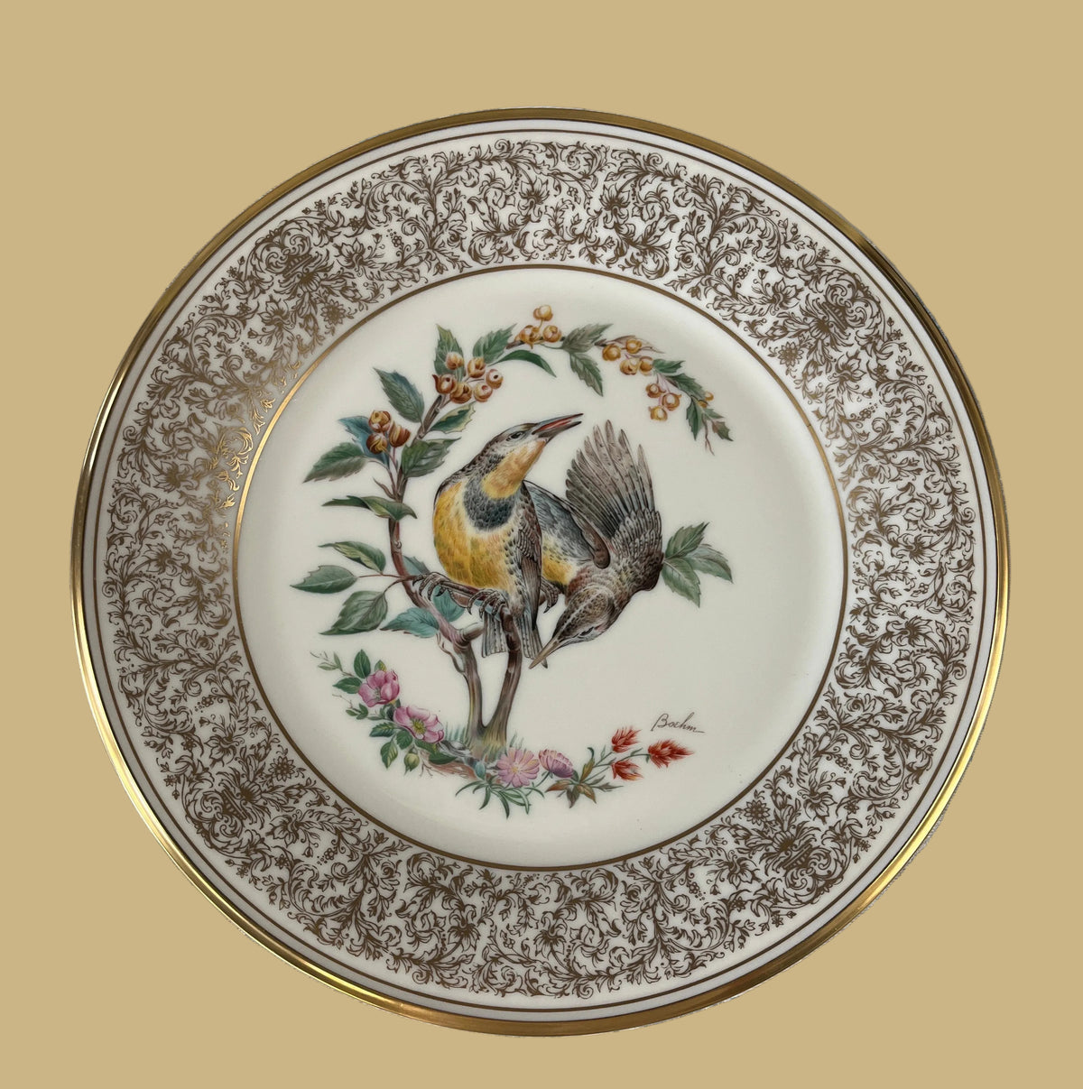 Lenox 1973 Meadowlark Annual Limited Edition Boehm Birds Plate