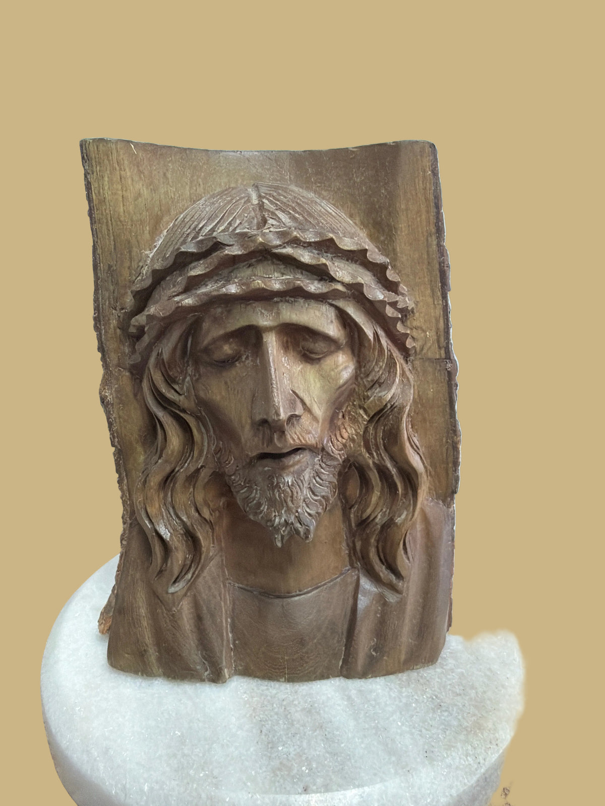 Face of Christ Carved Wood, Large