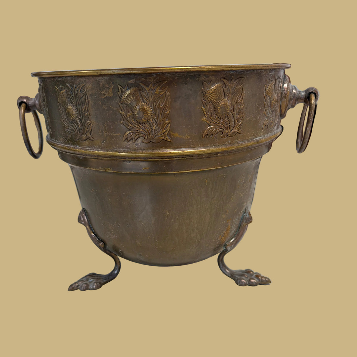 Holland Brass Footed Jardiniere