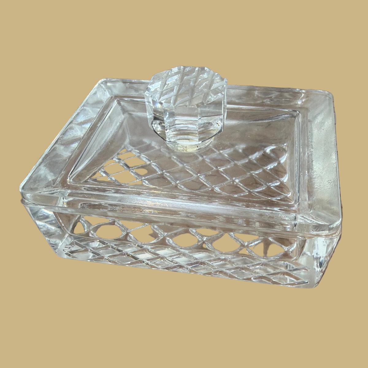Vintage Glass Trinket Box