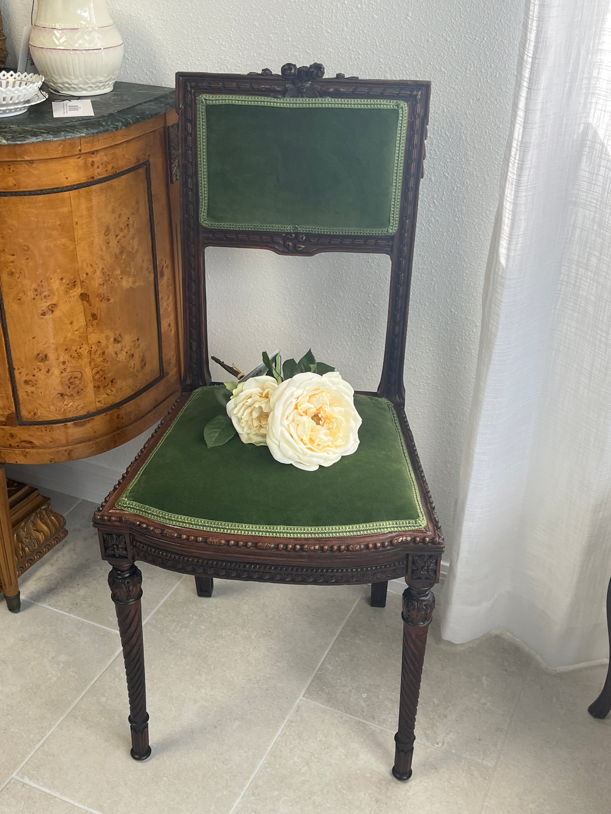 Antique Louis XVI Style Carved Side Chair