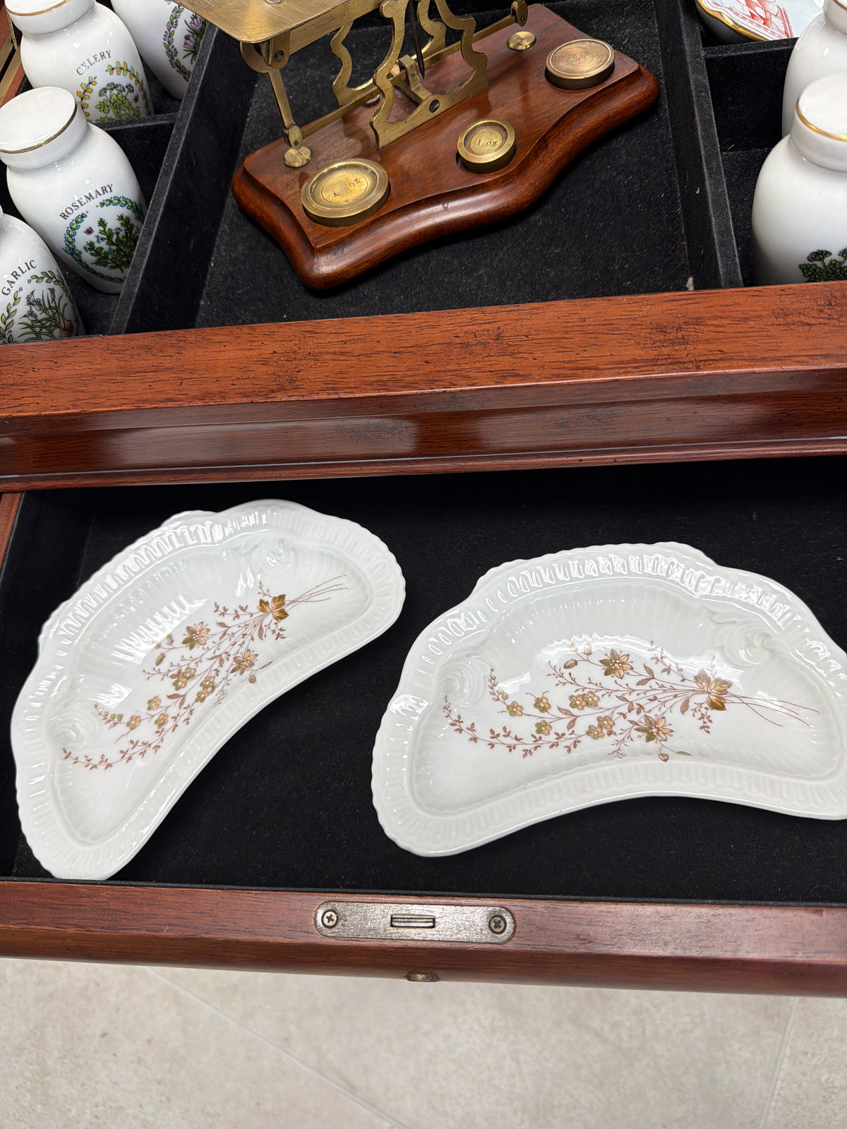 Vintage Crescent Bone Dishes