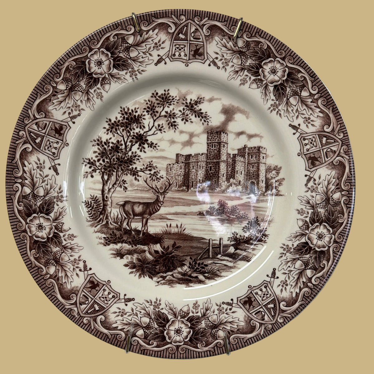 Royal Stafford Monarch of the Castle Brown Dinner Plate